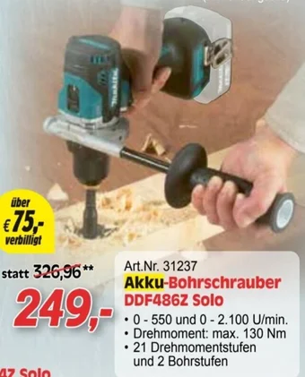 Zgonc makita Akku-Bohrschrauber DDF486Z Solo Angebot