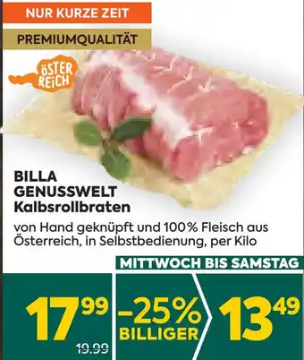 Billa BILLA GENUSSWELT Kalbsrollbraten per kilo Angebot