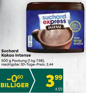 Billa Suchard Kakao Intense 500 g Packung Angebot