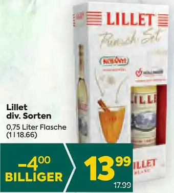 Billa Lillet div. Sorten 0,75 Liter Flasche Angebot