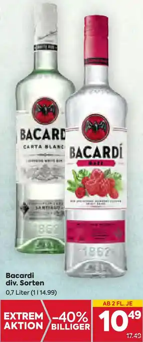 Billa Bacardi div. Sorten 0,7 Liter Angebot