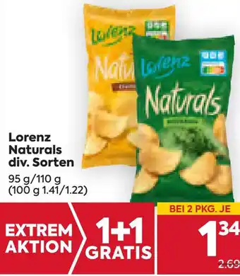 Billa Lorenz Naturals div. Sorten 95 g/ 110 g Angebot