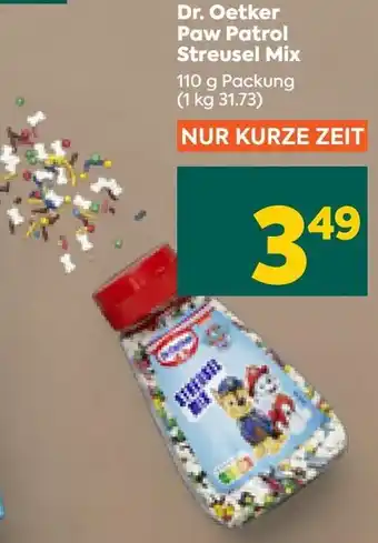 Billa Dr. Oetker Paw Patrol Streusel Mix 110 g Packung Angebot