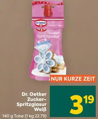 Billa Dr. Oetker Zucker-Spritzglasur Weiß 140 g Tube Angebot