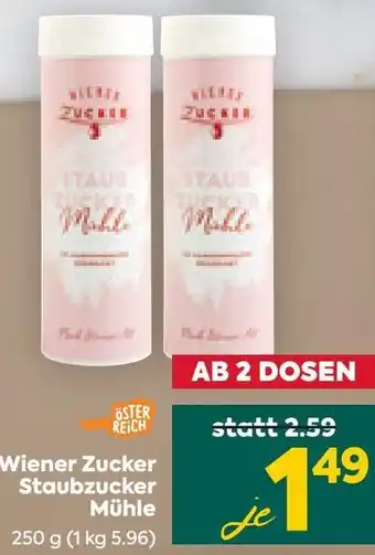 Billa Wiener Zucker Staubzucker Mühle 250 g Angebot