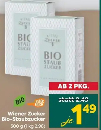 Billa Wiener Zucker Bio-Staubzucker 500 g Angebot