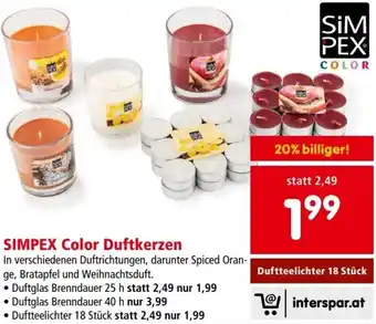 Interspar SIMPEX Color Duftkerzen • Duftteelichter 18 Stück Angebot