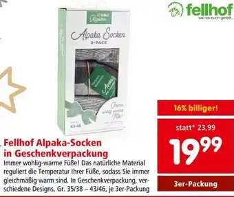 Interspar Fellhof Alpaka-Socken in Geschenkverpackung 3er-Packung Angebot