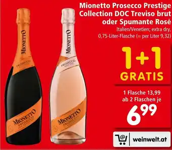 Interspar Mionetto Prosecco Prestige Collection DOC Treviso brut oder Spumante Rosé Italien/Venetien; extra dry, 0,75-Liter-Flasche Angebot