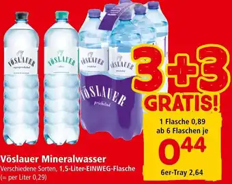 Interspar Vöslauer Mineralwasser Verschiedene Sorten, 1,5-Liter-EINWEG-Flasche Angebot