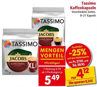 Interspar Tassimo Kaffeekapseln 8-21 Kapseln Angebot