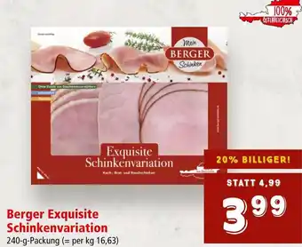 Interspar Berger Exquisite Schinkenvariation 240-g-Packung Angebot