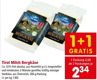 Interspar Tirol Milch Bergkäse Angebot