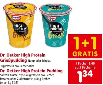 Interspar Dr. Oetker High Protein Grießpudding Natur oder Schoko, Dr. Oetker High Protein Pudding Angebot