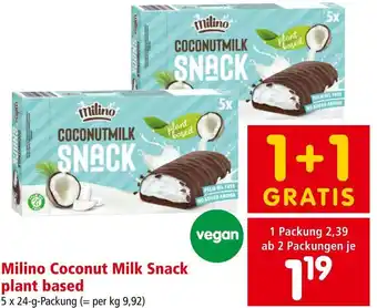 Interspar Milino Coconut Milk Snack plant based 5 x 24-g-Packung Angebot