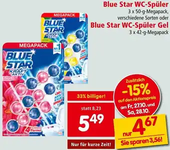 Interspar Blue Star WC-Spüler Gel 3 x 42-g-Megapack oder Blue Star WC-Spüler Gel 3 x 42-g-Megapack Angebot