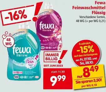 Interspar Fewa Feinwaschmittel Flüssig 48 WG Angebot