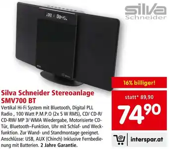 Interspar Silva Schneider Stereoanlage SMV700 BT Angebot