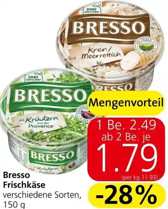 Eurospar Bresso Frischkäse 150 g Angebot