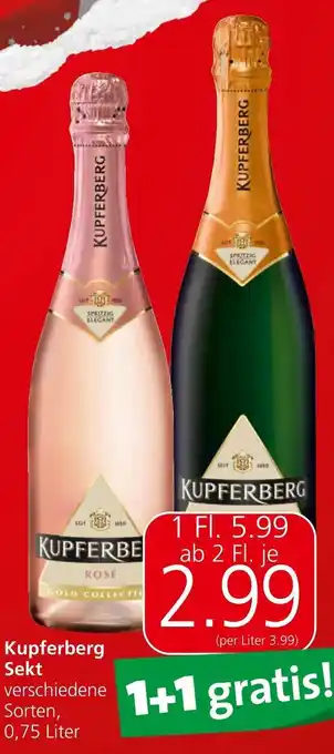 Eurospar Kupferberg Sekt verschiedene Sorten, 0,75 Liter Angebot