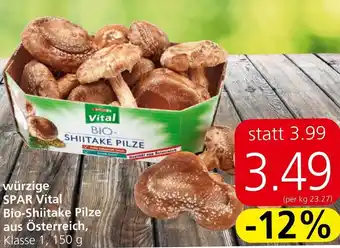 Eurospar würzige SPAR Vital Bio-Shiitake Pilze aus Österreich, Klasse 1, 150 g Angebot