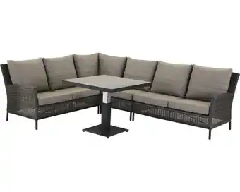 Hornbach Gartenmöbelset siena garden 2 -sitzer bestehend aus: 2 bänke,1 eckmodul,tisch metall beige Angebot