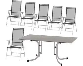 Hornbach Gartenmöbelset siena garden 6 -sitzer bestehend aus: 6 stühle,tisch metall silber Angebot