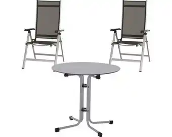 Hornbach Gartenmöbelset siena garden 2 -sitzer bestehend aus: 2 stühle,tisch metall silber Angebot