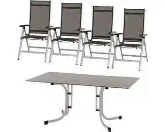 Hornbach Gartenmöbelset siena garden 4 -sitzer bestehend aus: 4 stühle,tisch metall silber Angebot