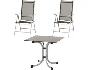 Hornbach Gartenmöbelset siena garden 2 -sitzer bestehend aus: 2 stühle,tisch metall silber Angebot