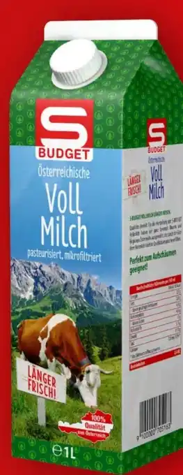 Spar Vollmilch Angebot