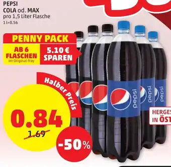PENNY PEPSI COLA od. MAX pro 1,5 Liter Flasche Angebot