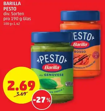 PENNY BARILLA PESTO div. Sorten pro 190 g Glas Angebot