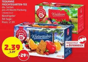 PENNY TEEKANNE FRÜCHTEGARTEN-TEE div. Sorten pro 20 Beutel Packung Angebot