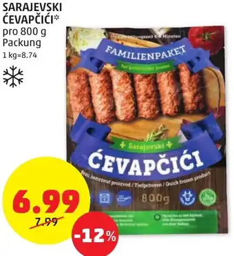 PENNY SARAJEVSKI ĆEVAPČIĆI* pro 800 g Packung Angebot