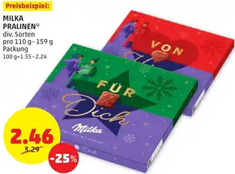 PENNY MILKA PRALINEN pro 110 g-159 g Packung Angebot