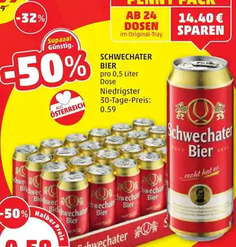 PENNY SCHWECHATER BIER pro 0,5 Liter Dose Angebot
