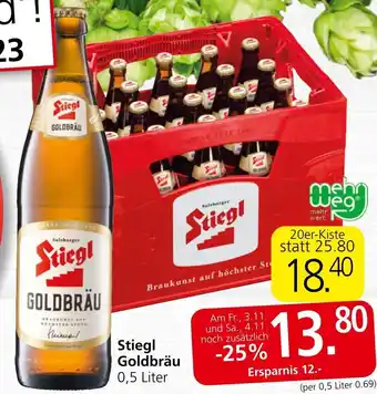 Spar Stiegl Goldbräu 0,5 Liter Angebot