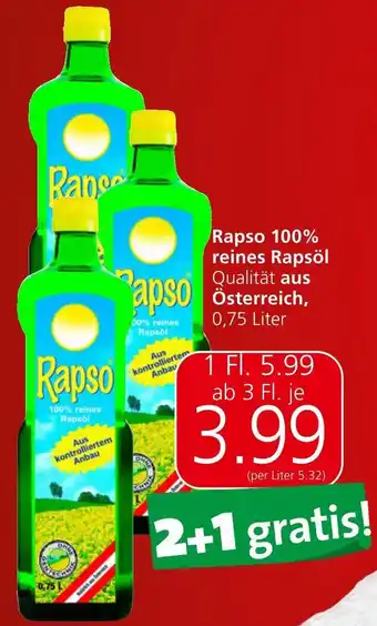 Spar Rapso 100% reines Rapsöl Qualität aus 0,75 Liter Angebot