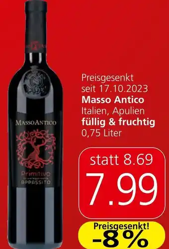 Spar Masso Antico Italien, Apulien füllig & fruchtig 0,75 Liter Angebot