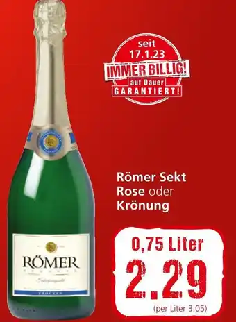 Spar Römer Sekt Rose oder Krönung 0,75 Liter Angebot