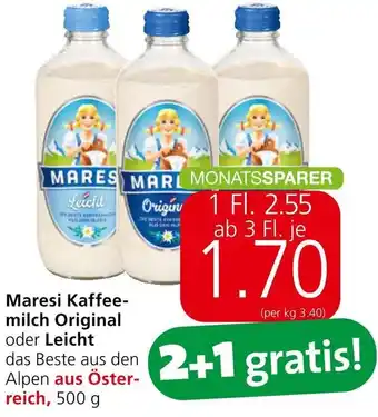Spar Maresi Kaffee-milch Original oder Leicht 500 g Angebot