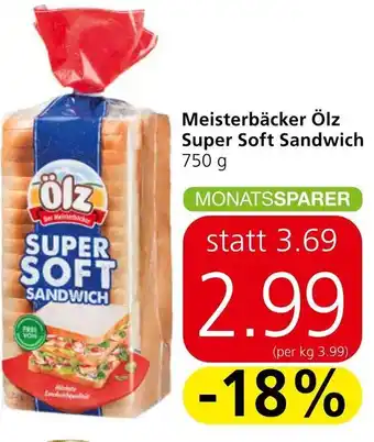 Spar Meisterbäcker Ölz Super Soft Sandwich 750 g Angebot