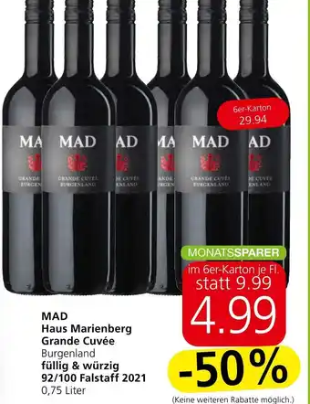 Spar MAD Haus Marienberg Grande Cuvée 0,75 Liter Angebot