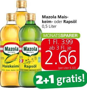 Spar Mazola Mais-keim- oder Rapsöl 0,5 Liter Angebot