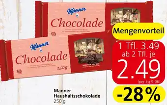 Spar Manner Haushaltsschokolade 250 g Angebot