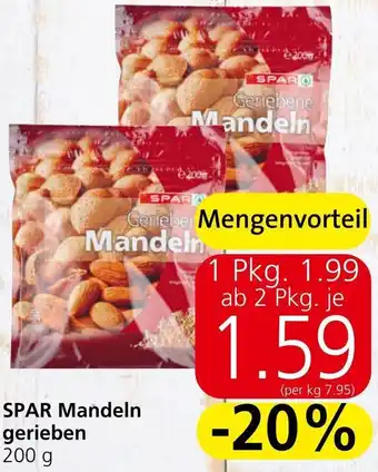 Spar SPAR Mandeln gerieben 200 g Angebot