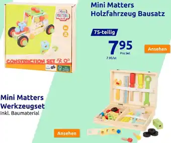 Action Mini Matters Werkzeugset, Mini Matters Holzfahrzeug Bausatz Angebot