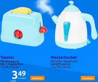 Action Toaster 17 x 9 x 15 cm, Wasserkocher Mit Licht, Sound und Dampffunktion 17 x 13 x 20 cm Angebot