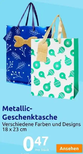 Action Metallic- Geschenktasche Verschiedene Farben und Designs 18 x 23 cm Angebot